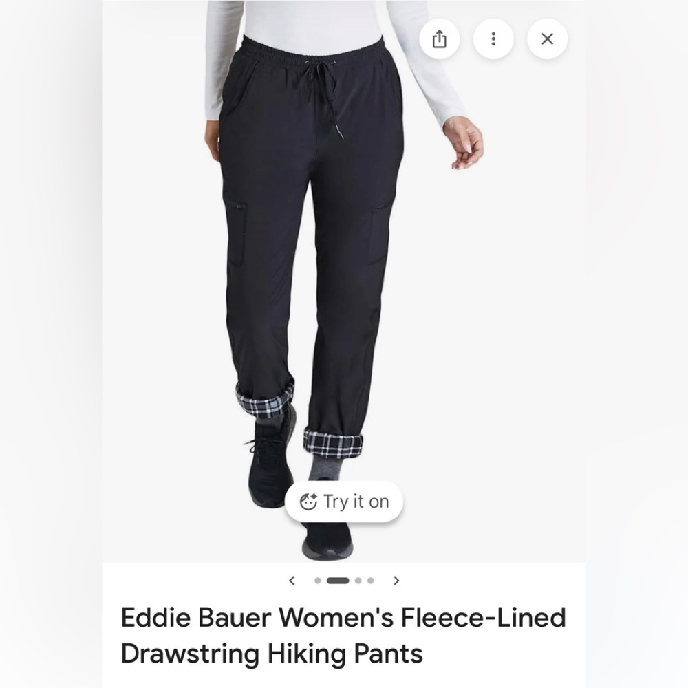 Eddie Bauer Women's Fleece-Lined Drawstring Hiking Pants size large